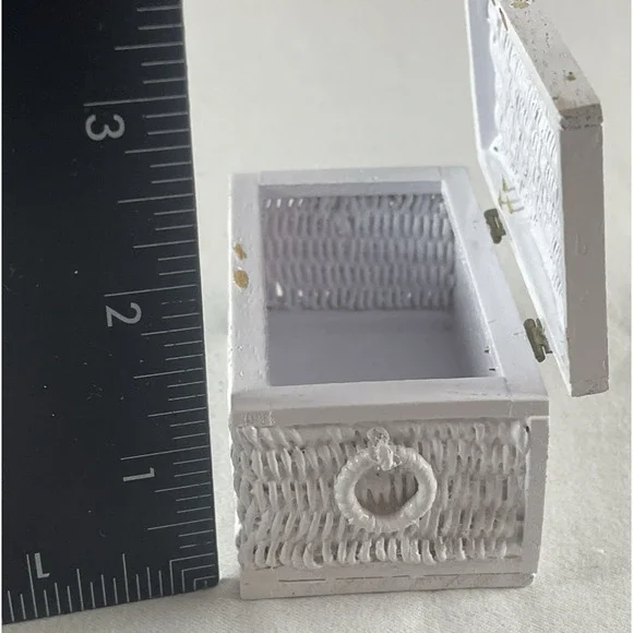 Wicker White Furniture Vtg 5 pc Set 1:12 Dollhouse Miniature + Accessories Decor - Picture 8 of 11